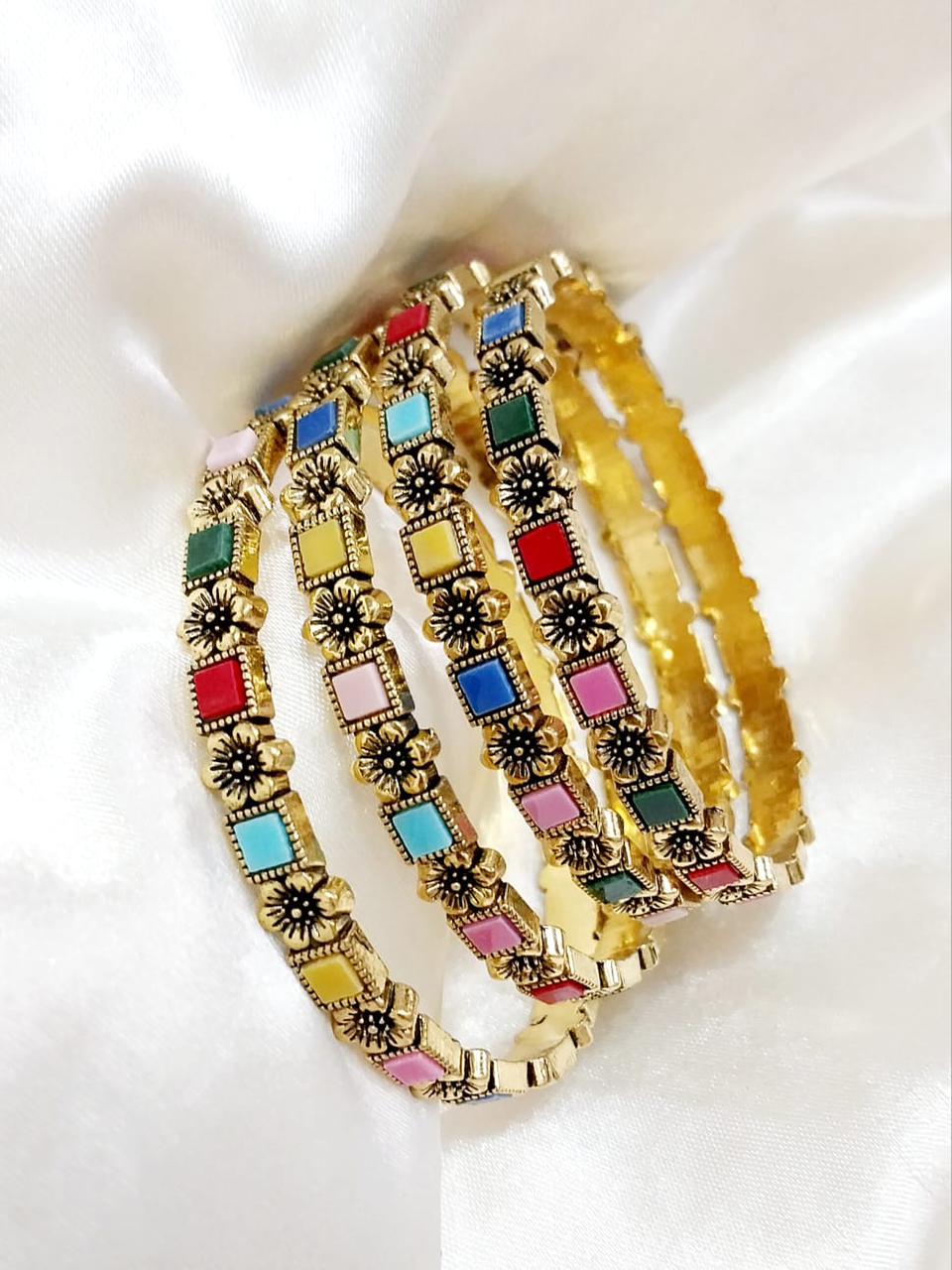 Colourful Stone Bangles