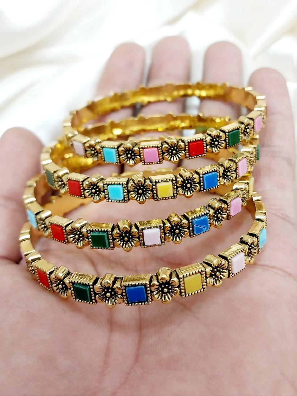 Colourful Stone Bangles